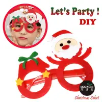 在飛比找博客來優惠-【摩達客】聖誕派對造型眼鏡-聖誕老公公紅圓框(簡易DIY)