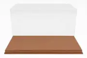 Luxbox Display Case with Brown Leather (synthetic) Base 1:18