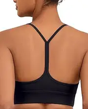 [AHUGDSB] Womens Y Sports Bras Yoga Top with Removable Cups Spaghetti Thin Strap Workout Bra Tops for Light Support Brow
