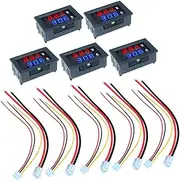 MAGICLULU 5Pcs Digital Voltmeter Ammeter Panel Gauge with Dual Color Display High Accuracy Voltage Tester for Car and Motorcycle Readout and Line Voltage Drop