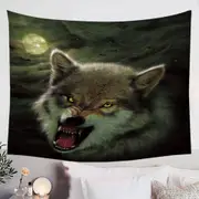 Cool Wildlife Animal Art Nightbreed Moon Wolf Tapestry