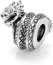 [NARADA Jewelry] Narada Sterling Silver Dragon Bead Charm Fits Major Brands Bracelet, Sterling Silver, No Gemstone