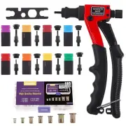 Swpeet 120Pcs Hand Rivet Nut Riveters Tool with 8Pcs SAE & Metric Mandrels M3...
