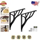 300lbs Capacity Shelf Brackets - Rustic Metal Wall Mounts for Home & Business