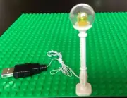 1 white Christmas Village Lamp Post LED street light for lego usb connected