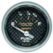 Autometer Carbon Fiber Fuel Level Gauge Electric - 73 - 10 Ohm, 2 1/16 Inch, Short Sweep, AU4715