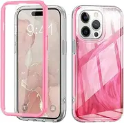 Back Case Cover Case Compatible with iPhone 14 Pro,Full Body Case Slim Protective Phone Cover Designed Transparent Anti-Scratch Shock Absorption Case Compatible with 14 Pro Protective Case (Color : R