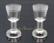 NEW Set/2 Lego TRANS CLEAR WINE GOBLETS Minifig Kitchen Food Drink Cups/Glasses