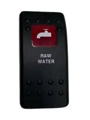 Carling Red Lighted "Raw Water" Rocker Switch Cover