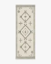 75' x 215' | Machine Washable Runner Rug | Kid & Pet Friendly | Indoor Rug | Damali Black & White Rug | Ruggable