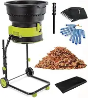 Electric Leaf Mulcher Compost Shredder,2500W Garden Leaf Crusher with Wheels and Storage Bag,8000rpm Electric Chipper,for Yard Cleanup, Composting