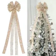 Christmas Tree Topper Bow Large Christmas Bow Tree Topper for Xmas Ornament H...
