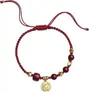 [QSAENHA] Red Cord Bracelet Cinnabar Crystal Beads Guardian Dragon Pendant Amulet Talisman for 2024 The Year of Dragon Feng Shui Wealth Bracelet Amuelt for Prosperity Luck Money Protection Against Evil/1974