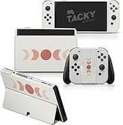 Tacky Design Moon Skin Compatible with Nintendo Switch OLED Skin - Vinyl 3M Nintendo Switch OLED Stickers Set - Cute Switch OLED Skin for Console, Dock, Joy Con Wrap - Decal Full Wrap