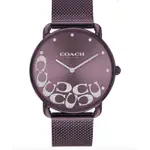 COACH 經典大C面 CO14504339紫色米蘭錶帶 女錶