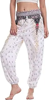 [AINIKO] Women’s Boho Pants, High Waist Harem Yoga Trousers Bohemian Casual Clothes with Pockets