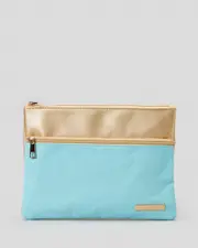 [Ava And Ever] Ava And Ever Mae Pencil Case in Blue/Brass Gold One Size Blue/Brass Gold