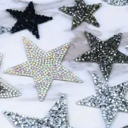 Iron on Clothing Crystal Appliques Rhinestone Star Patches for Clothing Stickers