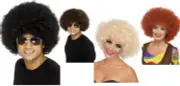 Curly Afro Fancy Dress Wig Funky Disco Clown 1970s 70s Accessory Wig
