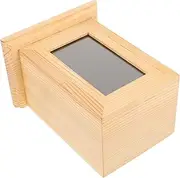 Happyyami Bamboo Pet Urn for Dog Cat Ashes Handmade Cinerary Box with Photo Frame Durable Lightweight Memorial Keepsake Thoughtful Pet Loss Remembrance