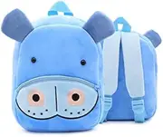 Cute Toddler Backpack Toddler Bag Plush Animal Cartoon Mini Travel Bag for Baby Girl Boy 1-6 Years (Hippo)