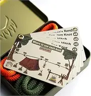 The Bear Essentials Knot Tying Kit - Best Camping Knots Edition - Waterproof Knot Cards, Practice Ropes, in Our Aluminum Tin!