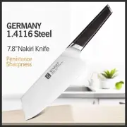 Nakiri Knife Stainless Steel Wood Handle Chef Cleaver Butcher Beef Cut Slicing L