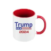 1pc, Funny 2024 Trump Coffee Mug, 330ml/11oz Ceramic Coffee Cups, Water Cups, Summer Winter Drinkware, Gifts Red