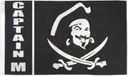 Captain M 3x5ft Poly Pirate Flag Captain Morgan Pirate Ship Flag