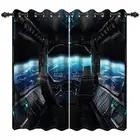 Renaiss Spacecraft Interior Window Curtains Futuristic Spaceship Cockpit Wind...
