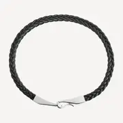 Helix Men’s Silver and Leather Bracelet