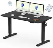FLEXISPOT EC1 Stand Up Desk 140×70cm Workstation Home Office Computer Standing Table Height Adjustable Desk Black Frame + 140cm Black Top 2 Packages