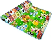 WUISOLQP Vibrant Game Crawling Pad to Attract and Engage Young Children Double-Sided Letter Animal Car Crawling Pad Baby Game Pad
