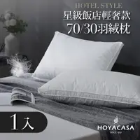 在飛比找PChome24h購物優惠-《HOYACASA》星級飯店輕奢款70/30羽絨枕(一入組)