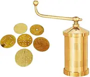 Brass Manual Pasta Maker, Shev Maker, Sev Sancha Gathiya Murukulu Janthikulu Maker Machine With 6 Different Jali