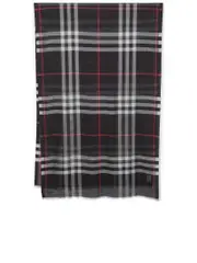 Burberry Check Pattern Fringed Scarf