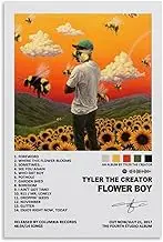 Meiluocan Tyler Poster The Creator Flower Boy Album Signature Poster Canvas Painting Wall Art Picture Home Decor Print For Bedroom Living Room Dorm Study Bar Office 12x18inch(30x45cm)