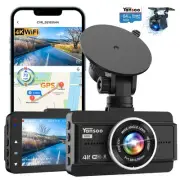 Dash Cam Front and Rear, 4K+1080P Dual Dash Camera for Cars with 64GB Card, B...