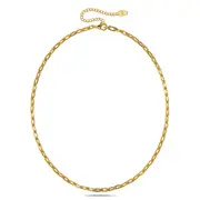 Flat Paperclip Link Chain Gold Plated Necklace