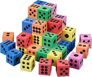 Relaxdays Whisper Dice Set of 48, Quiet Number Cubes, Soft Dice Children, Foam Dice, Play Dice, Dice, Colourful