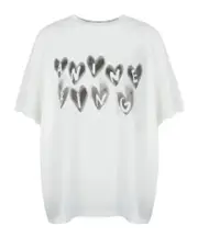 Anine Bing Cade Hearts Crewneck T-Shirt S,XS,M White
