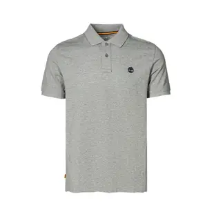 Timberland 男款中灰色休閒短袖Polo衫|A24H2052