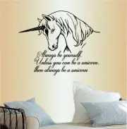 Vinyl Decal Always Be Yourself Quote Unicorn Kids Girls Room Wall Sticker 1280