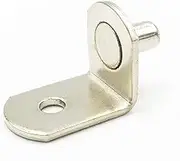 LAJIAOZ Hardware 45 Pcs 5mm L-Shaped Bracket Style Clips Shelf Support Pegs with Hole - Metal Nickel Plated Shelf Bracket Pins for Closets, Furniture, Cabinet, Bookshelf,Kitchens Support