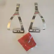 ALE Puntapiedi INOX Alloy Toe Clips, NEW, Small, Silver, Free USA Shipping