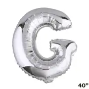 40" SILVER Letter G Mylar Foil Balloon 1 pc Party BackDrop Decorations Supply