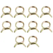 Double Wire Spring Hose Clamp, 10pcs 65Mn Steel 23mm Clips, Color Zinc Plated