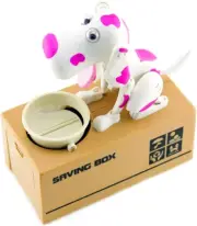 My Dog Piggy Bank - Robotic Coin Munching Toy Money Box - PINK