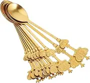 LIFKOME 10pcs Crown Design Coffee Spoon Stainless Steel Mini Teaspoons for Desserts Appetizers Elegant Serving Spoons for Tea Parties Luxurious Finish
