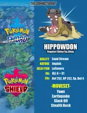 Pokemon Sword and Shield Hippowdon 6IV VGC│Regular•Shiny•Sq.Shiny│